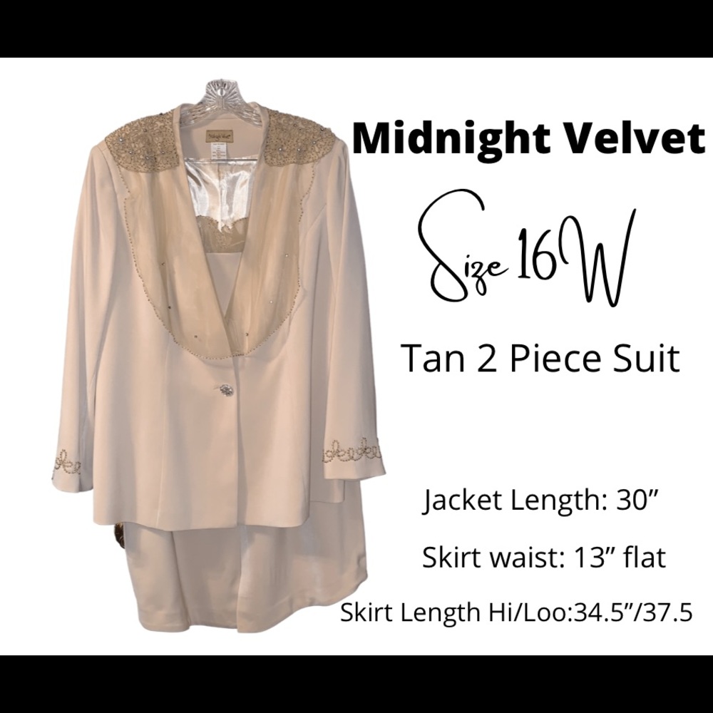 Midnight Velvet 2 Piece Suit, Size 16